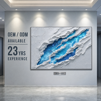 Weiße Zerrissene Blaue Galaxie-Nebel 3D-Geschnitzte Textur Wandkunst Silberrahmen Moderne Hotel-Flur Akzentwand Kundenspezifische Großproduktion OEM