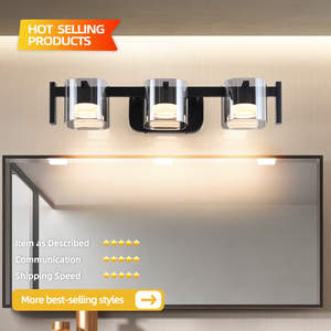 Applique murale moderne en aluminium avec abat-jour en verre, lumière LED blanc chaud 3500K pour salle de bain, montage en surface, culot E27 - Product Image 2