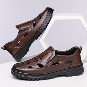 Men's Plus Size Breathable Hollow Out Casual Shoes 38-48 Rubber Sole Low Heel Leather <b>Sandals</b> - Product Image 3