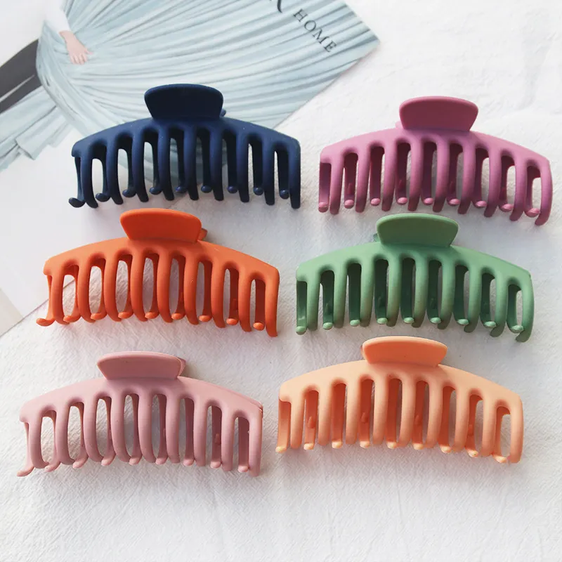 custom hair claw clips solid color big hair clips for girl accessories Frosting fashion hairpin