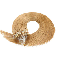 Extensions de cheveux en micro-boucles double trame, qualité professionnelle, sans dommages, sans chaleur, sans colle, 100% indiennes, vente en gros