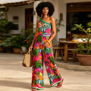 Mono Halter con Estampado Floral Bohemio para Mujer, Sin Mangas, Largo, Transpirable, para Primavera, Verano y Playa - Product Image 3