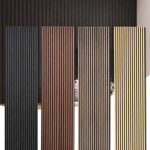 Panel de sonido acústico de listón Panel de pared de listón extraíble <span class=keywords><strong>Madera</strong></span> 3D Paneles de pared de <span class=keywords><strong>madera</strong></span> de listón negro Azulejo Interior - Product Image 5