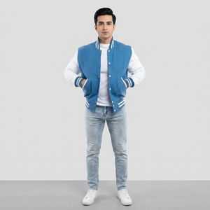 Veste d'hiver pour homme, style varsity, respirante, polyvalente, offrant à la fois style et chaleur, poignets côtelés, isolation douce - Product Image 1