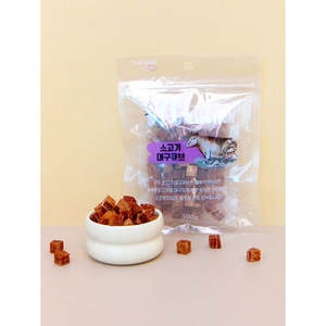 100g de cubes de cage à viande pour animaux de compagnie sans toxine saveur de poulet collation pour chien et chat avec goût de fruits végétaux à haute teneur en protéines à base de Rawhid - Product Image 1