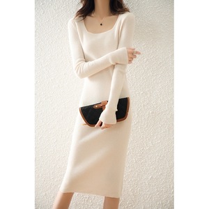 <span class=keywords><strong>Robe</strong></span> longue en tricot d'automne-hiver, <span class=keywords><strong>pull</strong></span> en laine <span class=keywords><strong>cachemire</strong></span>, <span class=keywords><strong>robe</strong></span> en tricot pour femmes - Product Image 2