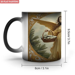 Taza Mágica Personalizada con Diseño de Pareja, Negra Esmerilada, 11 oz, Cerámica, Sensible al Calor - Product Image 1