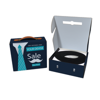 Boîte d'emballage de cravate design personnalisé avec poignée en plastique emballage de chapeau de ceinture de cravate pour hommes boîte ondulée pliante