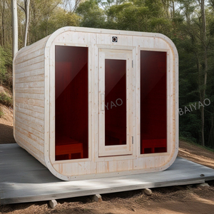 Hiện đại 4 6-người truyền thống ngoài trời phòng tắm hơi với phòng tắm hơi Bếp thiết bị 6kw/9KW sưởi ấm tiền gửi yêu cầu - Product Image 3