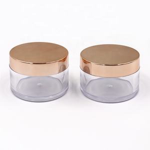 Contenants cosmétiques vides de luxe OEM de 15 ml, 1 oz, 2 oz, 4 oz, 8 oz, emballages cosmétiques biodégradables, pot en plastique pour crème avec couvercle doré - Product Image 1