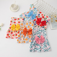 Robe d'été mignonne avec nœud papillon pour chien, vêtements de mode pour animaux de compagnie, accessoires pour chat, vente en gros
