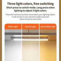Nouvelle Conception Tête de Capteur Rotative 360 Degrés Couverture Complète Capteur de Mouvement Intelligent Barre Lumineuse LED à Température de Couleur Réglable Veilleuse à Détection