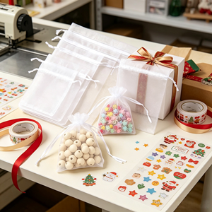 Sacs en <span class=keywords><strong>organza</strong></span> à cordon de serrage en gros - Pochettes transparentes perlées pour bijoux, bonbons, cadeaux de mariage et sachets parfumés (personnalisables) - Product Image 3