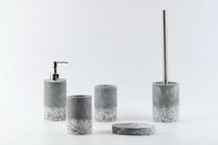 Nouvel ensemble d'accessoires de salle de bain en béton écologique à effet terrazzo, quatre pièces, kit de décoration de salle de bain nouvellement conçu pour