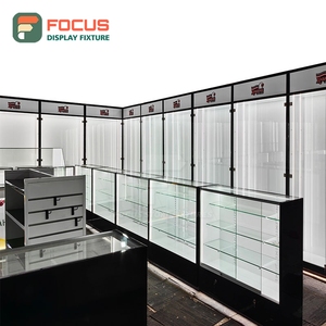 ตู้โชว์ร้านขายบุหรี่สมัยใหม่ ตู้ไม้กระจกพร้อมไฟ LED ตู้โชว์ยาสูบ - Product Image 2