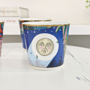 Taza de café de estilo de Ilustración creativa y personalizada, juego de regalo para banquete, taza de mano de China de hueso exquisita - Product Image 4