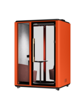 Cabine de bureau acoustique insonorisée mobile moderne pour deux personnes avec conception modulaire pour bâtiment de bureaux publics