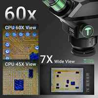 Microscopio Trinocular 2UUL MC7060-A1 con Base Grande para Reparación de Placas Base de Teléfonos Móviles, Microscopio con Zoom de 7-60X para Soldadura de PCB