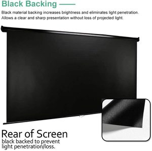 Tự động cơ giới Màn hình máy chiếu 100 120 inch 16:9 HD với điều khiển từ xa tường/trần gắn màn hình điện phim không nhăn - Product Image 2