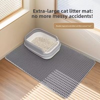 Tapis de litière pour chat rectangulaire en EVA double couche, anti-fuite et anti-sable, sans espace interne pour litières et lits pour chat - Cat