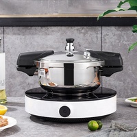 Nouvelle conception de batterie de cuisine qui fait gagner du temps, en acier inoxydable 304, compatible gaz et induction, avec deux poignées, autocuiseur