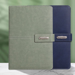 80GSM papel grueso esmaltado medio 5,6x8,5 pulgadas negro PU cuero Tapa dura forrado diario cuaderno 2025 personalizado - Product Image 4