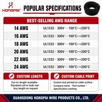 Cable de Teflón de Alta Temperatura HONGPAI UL1332, Aislado con FEP, Cobre Estañado, 18A 300V 200C, Resistente a Ácidos y Aceites, RoHS UL758 UL1581, Fábrica OEM
