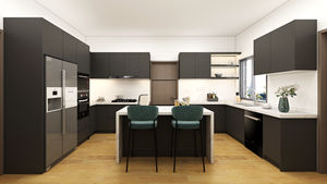 Armoires de cuisine modernes sur mesure en contreplaqué du Guangdong, armoires de cuisine pour salle à manger, îlot de cuisine - Product Image 2