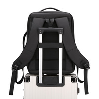 Sac à dos pour ordinateur portable en cuir PU avec port USB et fermeture à glissière extensible Voyage en plein air Sac à bandoulière quotidien Sac à dos de voyage étanche
