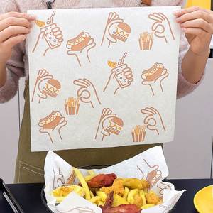 Food Grade Greaseproof Double-Sided Custom Printed <b>Wrapping</b> <b>Paper</b> with Custom Logo for Burger Sandwich Pizza Cookie Bread Baking - Product Image 1