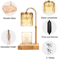 Lampe chauffe-bougie à hauteur réglable avec minuterie et variateur d'intensité et 2 ampoules pour la décoration de la maison