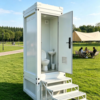 Toilettes mobiles préfabriquées monobloc avec équipements sanitaires complets, toilettes publiques portables, escalier, utilisation en villa, design moderne