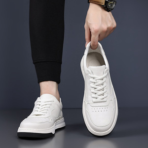 New Layer Cowhide Men's Casual Shoes - Breathable <b>Leather</b> Men's Casual <b>Sneakers</b> - Versatile Design - Product Image 3