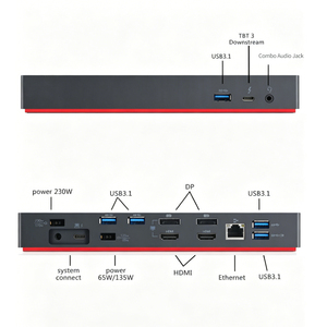 Hub Thunderbolt 3 Tipo-C 40AN al por Mayor, Estación de Acoplamiento Multipuerto para <span class=keywords><strong>ThinkPad</strong></span> X1 T480 X390 P1 y para Portátiles MacBook - Product Image 2