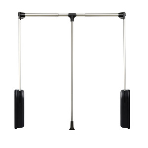 Shengshimingxin Porte-vêtements mural robuste à double amortisseur en aluminium, quincaillerie de penderie télescopique à retour automatique - Product Image 3