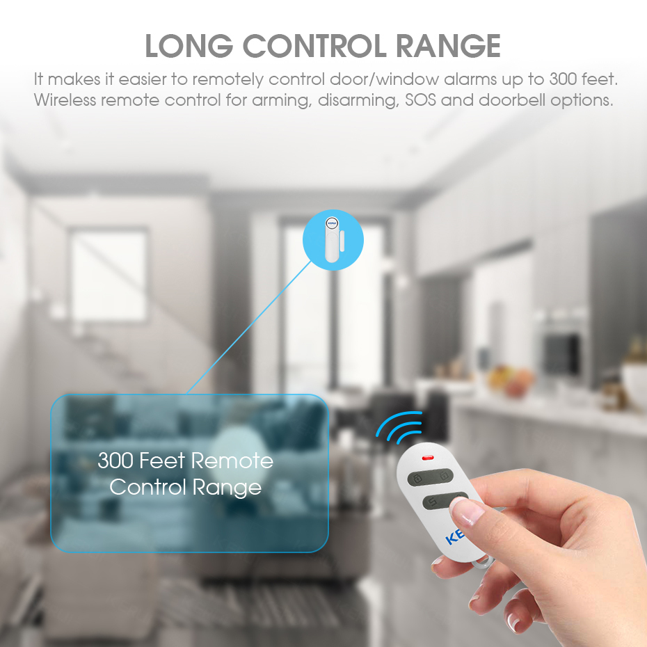 KERUI Wireless Door Windows Sensor Alarm 300ft 120dB Anti-Theft Smart Remote Control for Kids Cabinet Safety Home Security · image 4