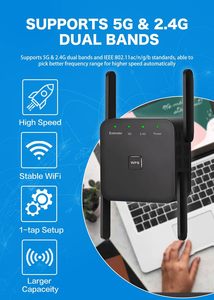 Hot bán 5Ghz không dây Repeater 1200Mbps <span class=keywords><strong>Router</strong></span> không dây Booster dài Rand Extender 5g repeteur Wifi mạng tín hiệu Booster - Product Image 3