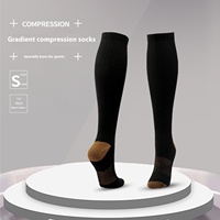 Chaussettes de compression décontractées pour hommes femmes Chaussettes de sport élastiques noires solides avec protection du mollet des veines Chaussettes d'allaitement à équipage élevé