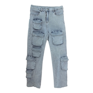 Nuevo Diseño, Jeans de Pierna Recta para Mujer, Elásticos, Holgados, con Múltiples Bolsillos, a la Moda - Product Image 2