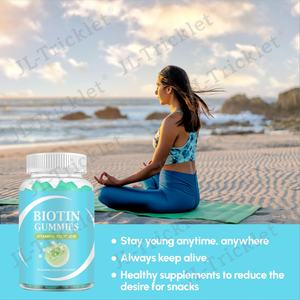 OEM Vegan Biotine Bio Acide Folique Multivitamine Ours Gommes Gommes pour la Croissance des Cheveux à la Vitamine C - Product Image 5