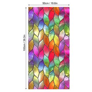 Película de Privacidad para Ventanas, Película Decorativa Arcoíris, Adhesivo Decorativo para Ventanas, Vinilo Estático 3D con Efecto Vitral para Control de Calor en el Hogar, Sin Adhesivo - Product Image 2