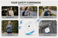 Porte-clés de sécurité pour enfants et étudiants, alarme SOS 130 dB, lumière LED, commande électronique, fonctionne sur piles, multi-usages pour les voyages et les activités de plein air