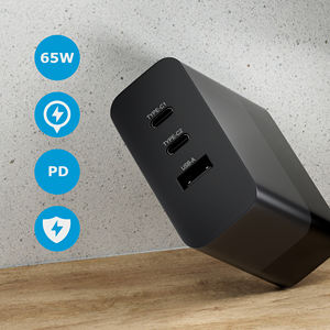 Adaptador plegable de cargador tipo C PD 3,0 de 65W con cargador de pared rápido de 3 puertos Compatible con iPhone 13 Pro Max/13 Pro/13/13 Mini, - Product Image 4