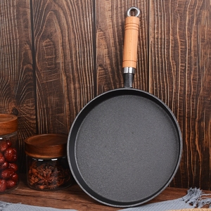 Utensilios <span class=keywords><strong>de</strong></span> Cocina <span class=keywords><strong>de</strong></span> <span class=keywords><strong>Hierro</strong></span> <span class=keywords><strong>Fundido</strong></span> <span class=keywords><strong>de</strong></span> 20 cm, 23 cm y 26 cm, <span class=keywords><strong>Saludables</strong></span>, Sin Recubrimiento, con Mango <span class=keywords><strong>de</strong></span> Madera, Sartén <span class=keywords><strong>de</strong></span> <span class=keywords><strong>Hierro</strong></span> <span class=keywords><strong>Fundido</strong></span> Precurada, Sartén para Pizza, Sartén Tawa - Product Image 4