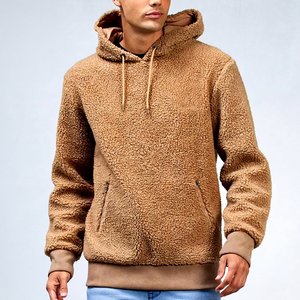 <b>mens</b> <b>sherpa</b> <b>fleece</b> hoodie with retro streetwear styling private label service for US apparel buyers - Product Image 1