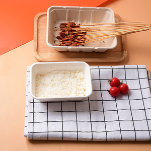 Disposable Sugarcane Pulp <b>Lunch</b> <b>Box</b> Biodegradable Square With Lid Takeout Picnic Bento Container <b>Microwave</b> Safe - Product Image 2