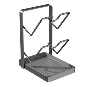 Escurridor de encimera en forma de L con soporte, organizador cuadrado para tapas de ollas y tabla de cortar, diseño de mesa - Product Image 2