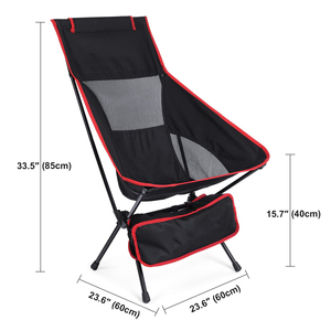 Factory Customized Outdoor Aluminum Ultralight Foldable Compact <b>Zero</b> <b>Gravity</b> <b>Chair</b> High Back Camping Moon <b>Chair</b> With Pillow - Product Image 5