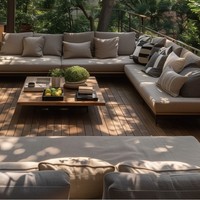 Terrasse en WPC moderne 25 mm en chêne, antidérapante, imperméable, forme carrée, utilisation en extérieur et en intérieur pour les jardins et les parcs