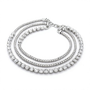 Pulsera de tenis para mujer con diamantes creados en laboratorio, plata de ley, chapado en rodio, corte excelente, claridad VS1 - Product Image 2